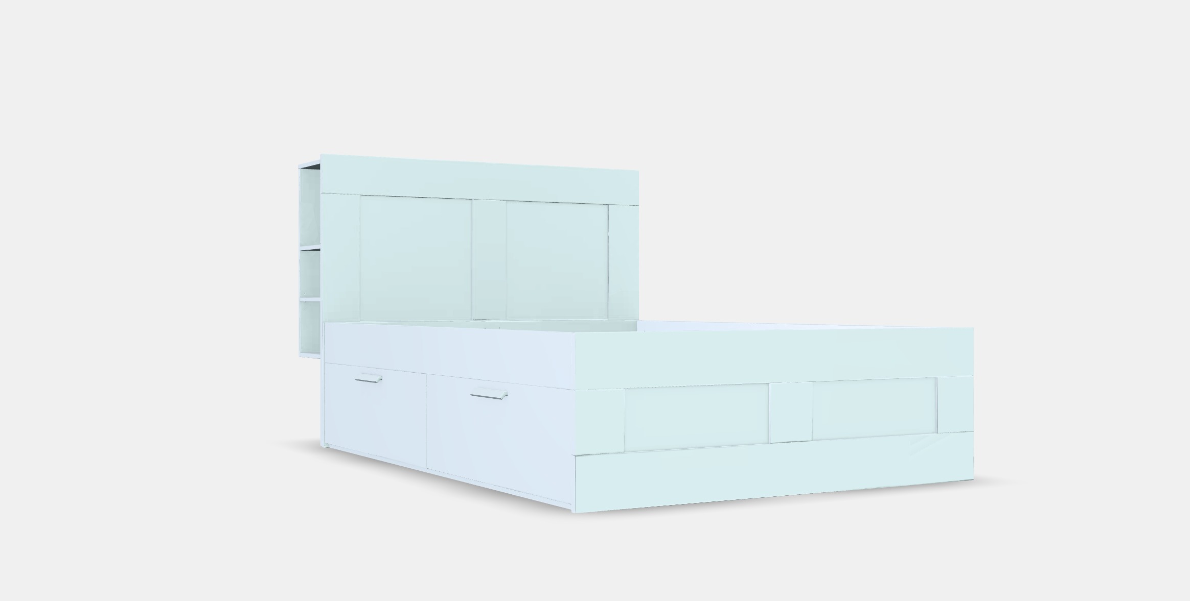 BRIMNES Bed frame w storage and headboard 7 Low-poly 3D model_9