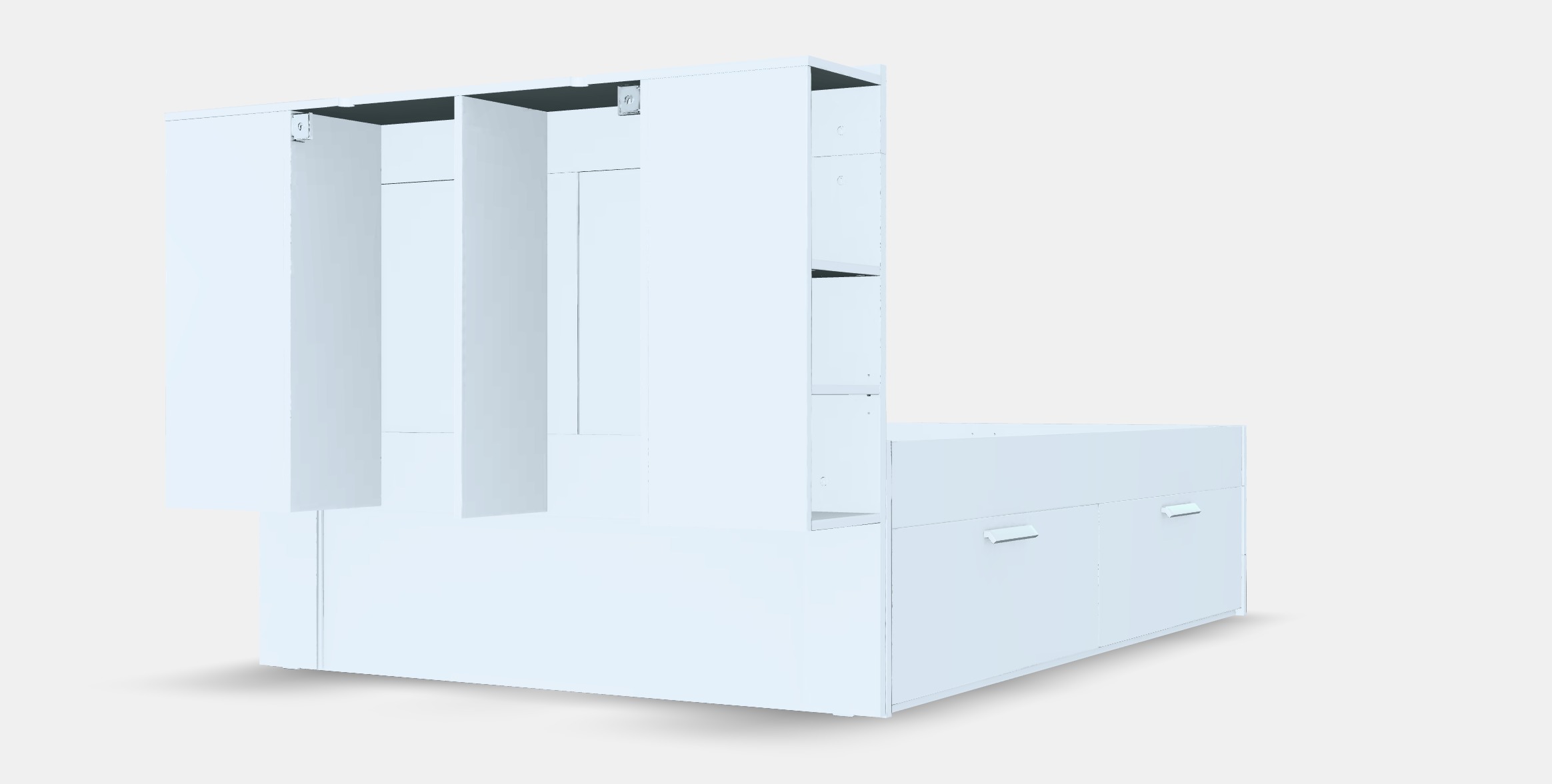 BRIMNES Bed frame w storage and headboard 7 Low-poly 3D model_7