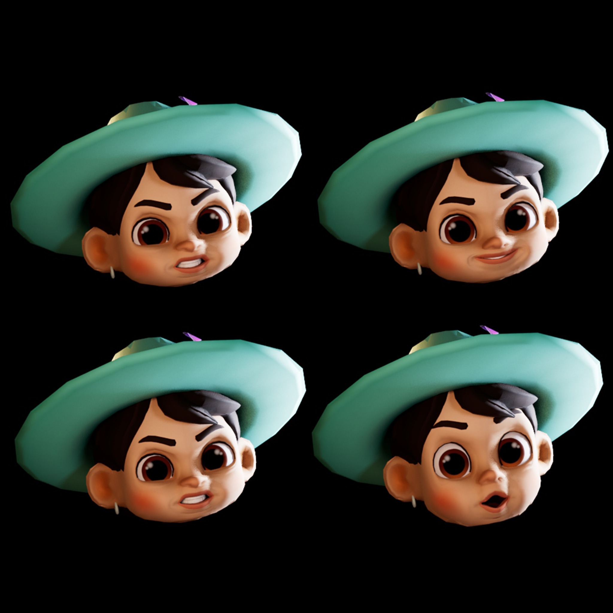 little boy Low-poly 3D model_4