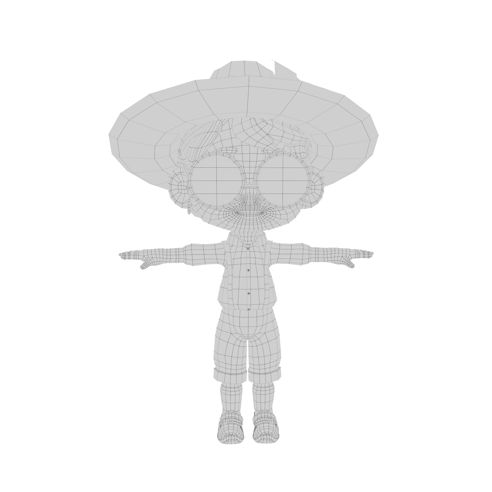 little boy Low-poly 3D model_5
