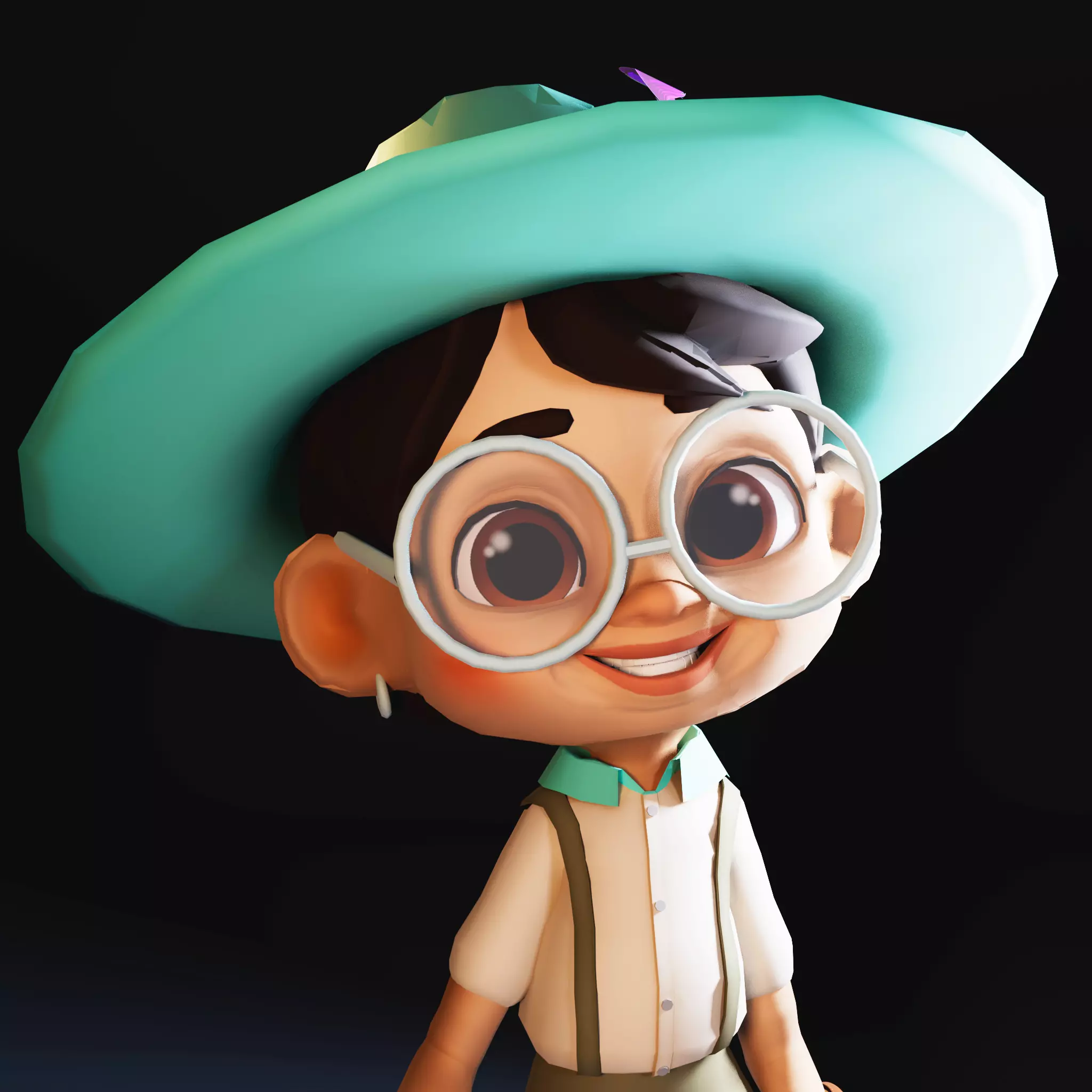 little boy Low-poly 3D model_0