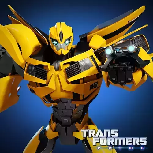 Bumblebee Transformers Prime Rig Low-poly 3D model