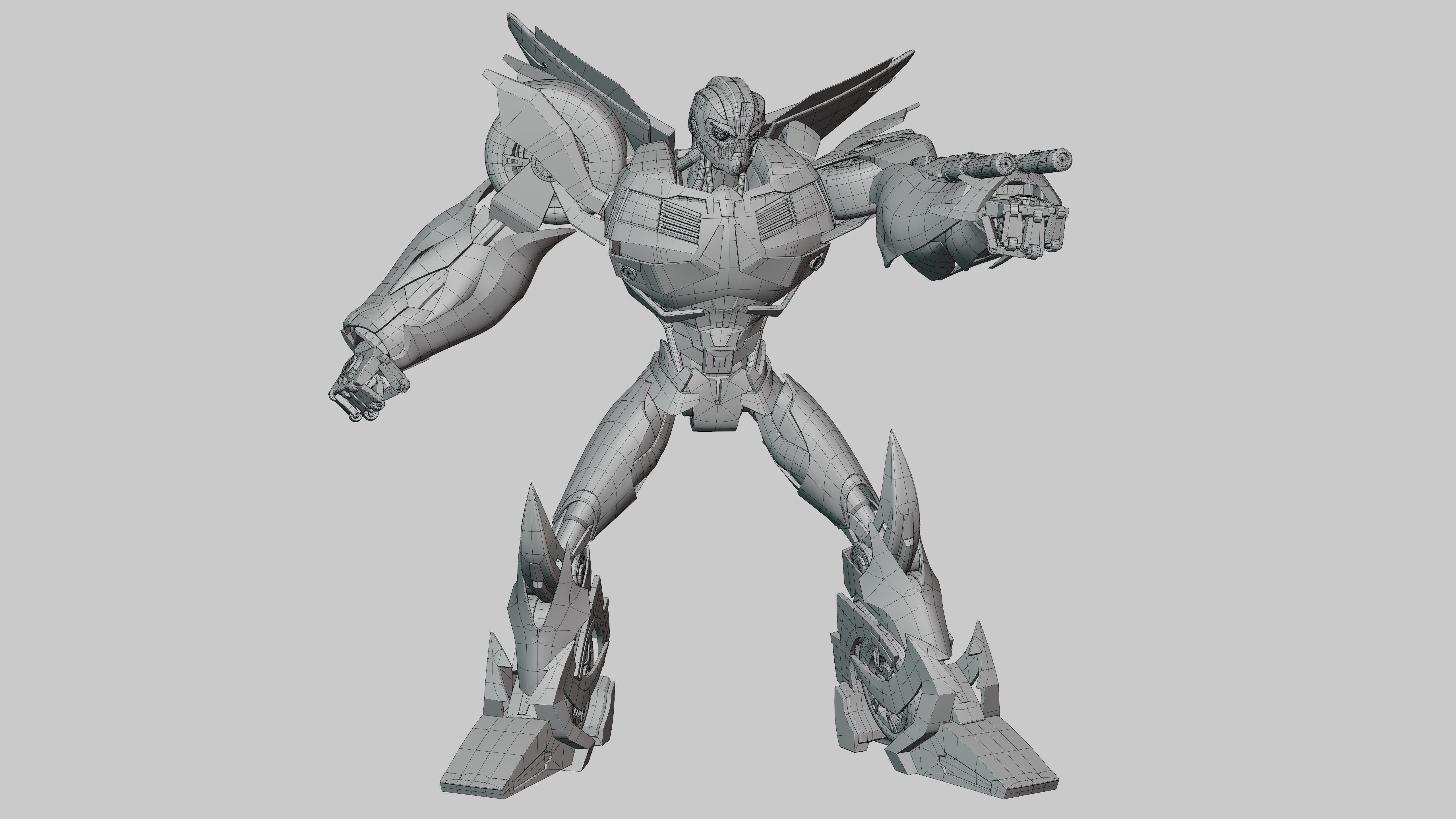Bumblebee Transformers Prime Rig Low-poly 3D model_13