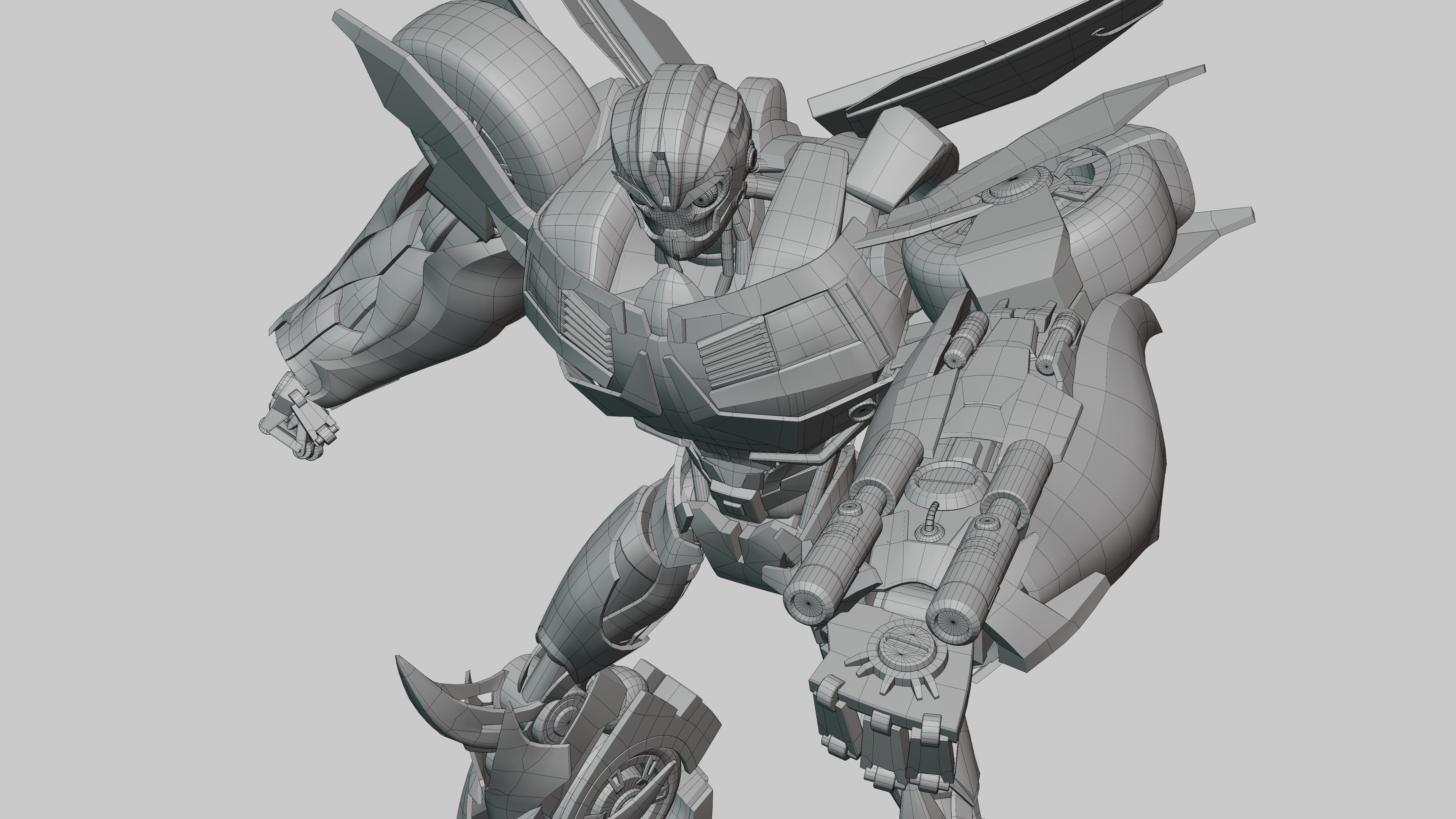 Bumblebee Transformers Prime Rig Low-poly 3D model_16