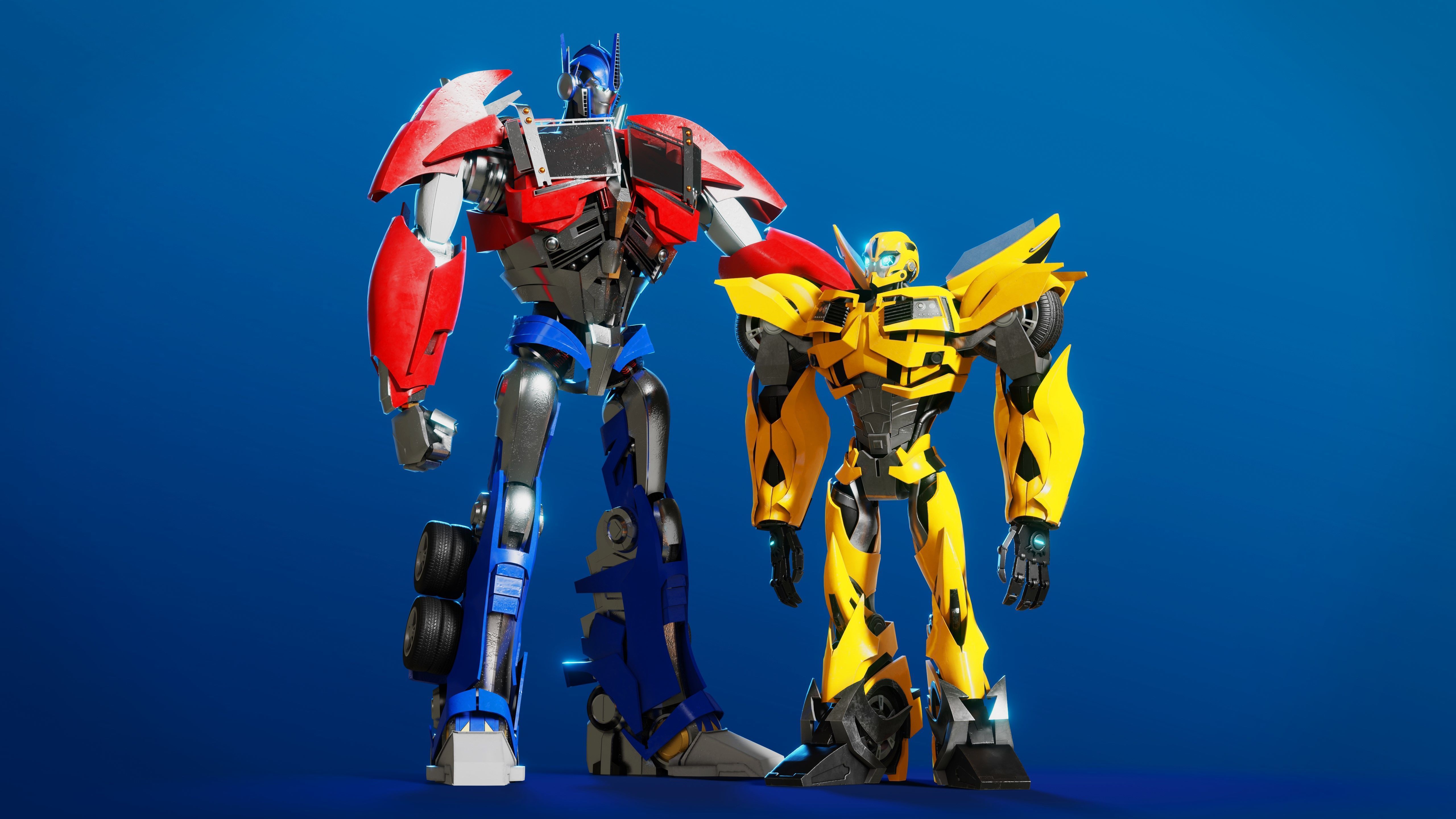 Bumblebee Transformers Prime Rig Low-poly 3D model_9