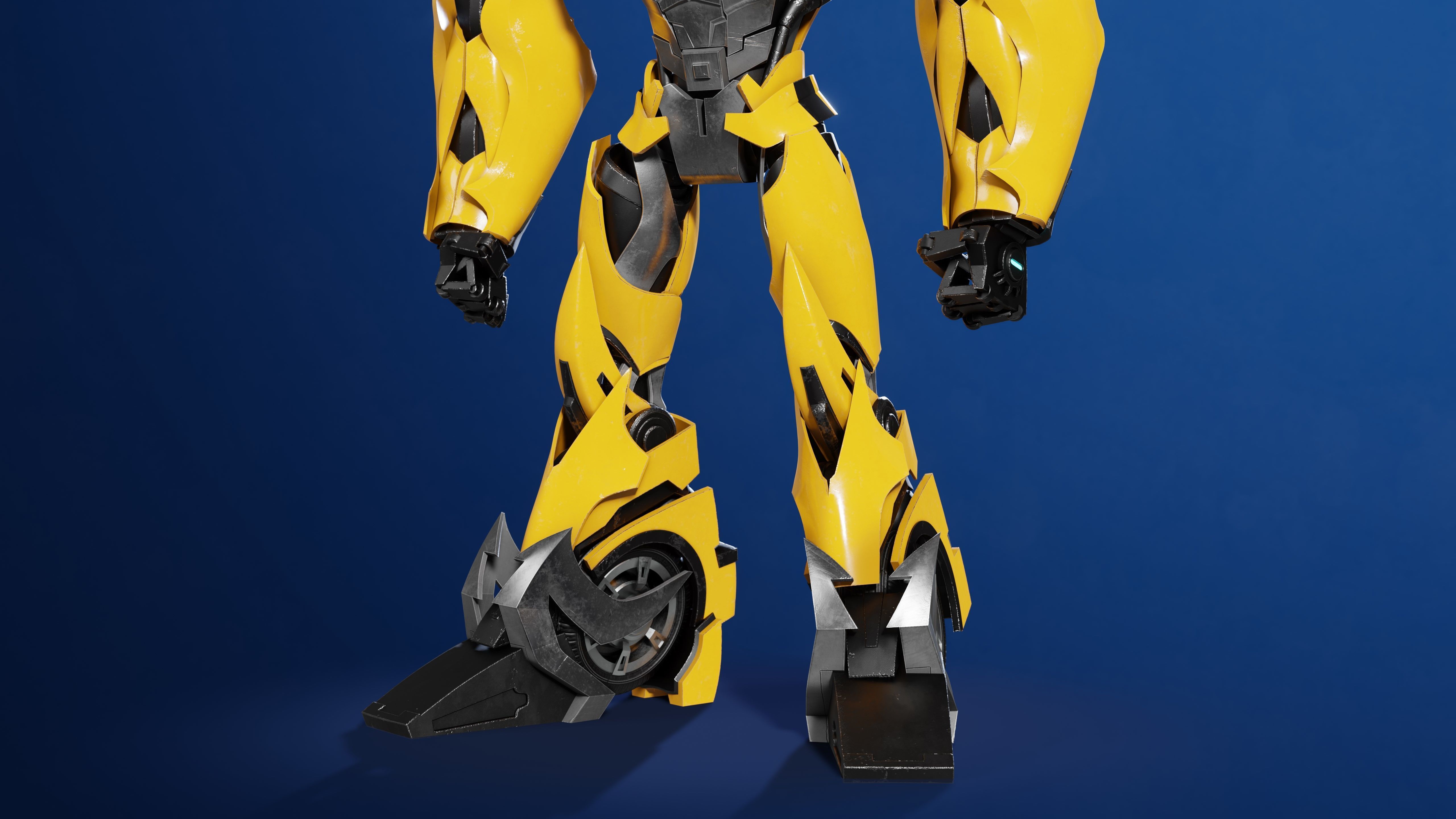 Bumblebee Transformers Prime Rig Low-poly 3D model_7