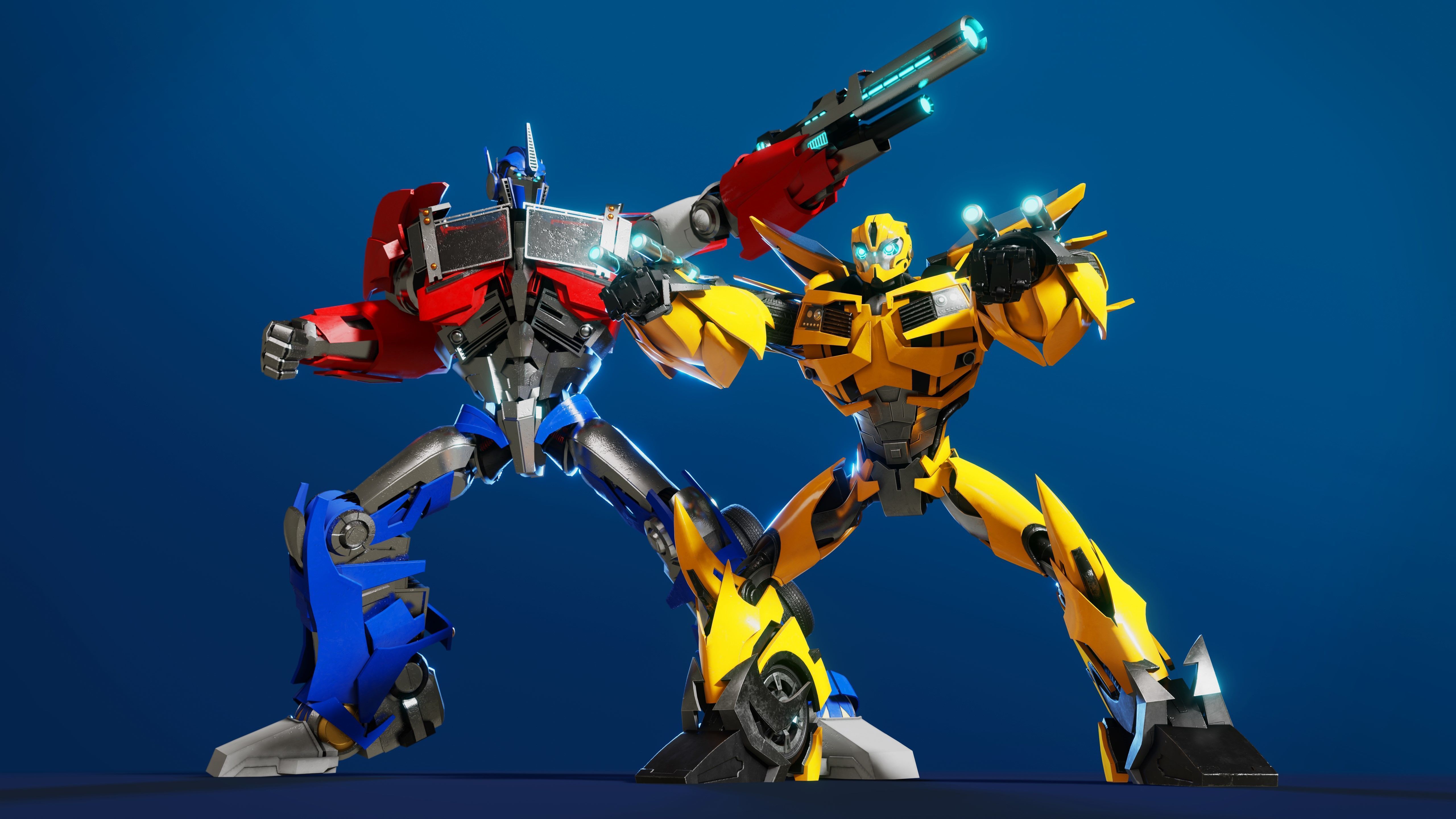 Bumblebee Transformers Prime Rig Low-poly 3D model_10