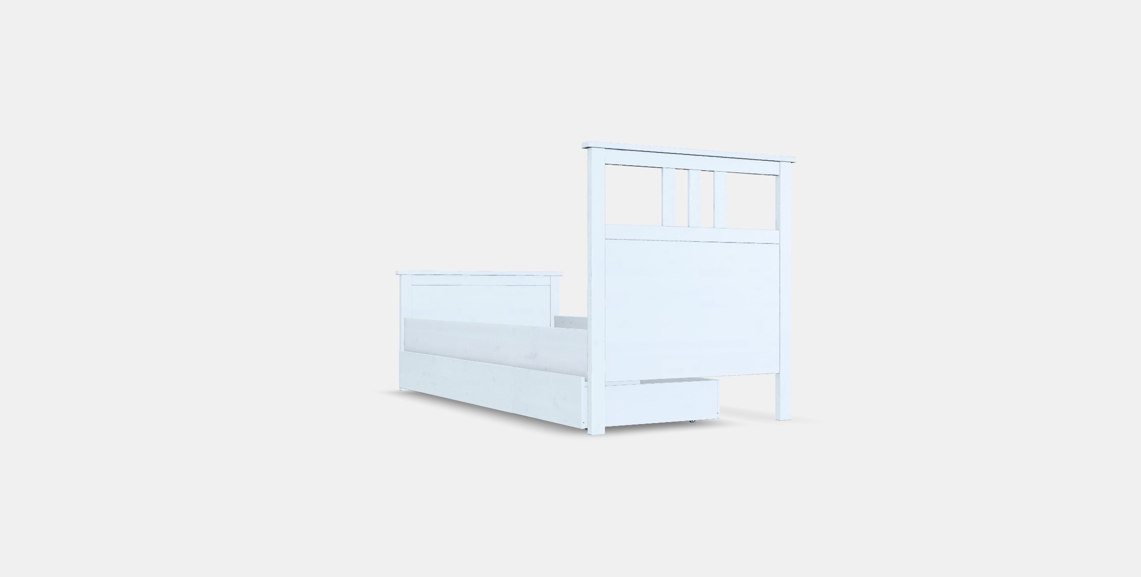 HEMNES Bed frame with 2 storage boxes Low-poly 3D model_16