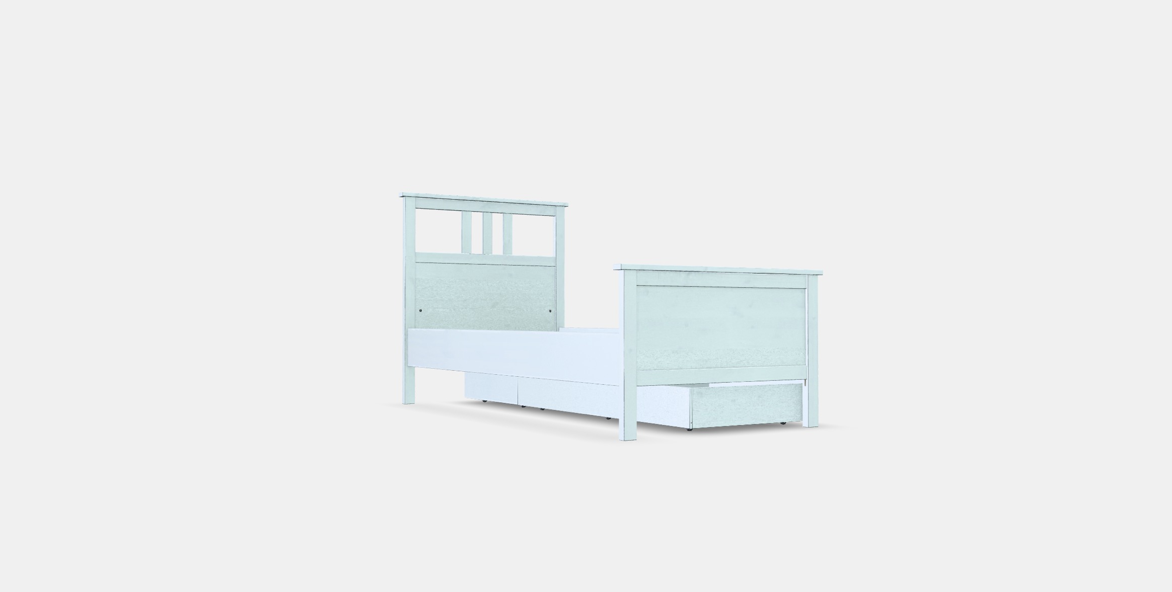 HEMNES Bed frame with 2 storage boxes Low-poly 3D model_2