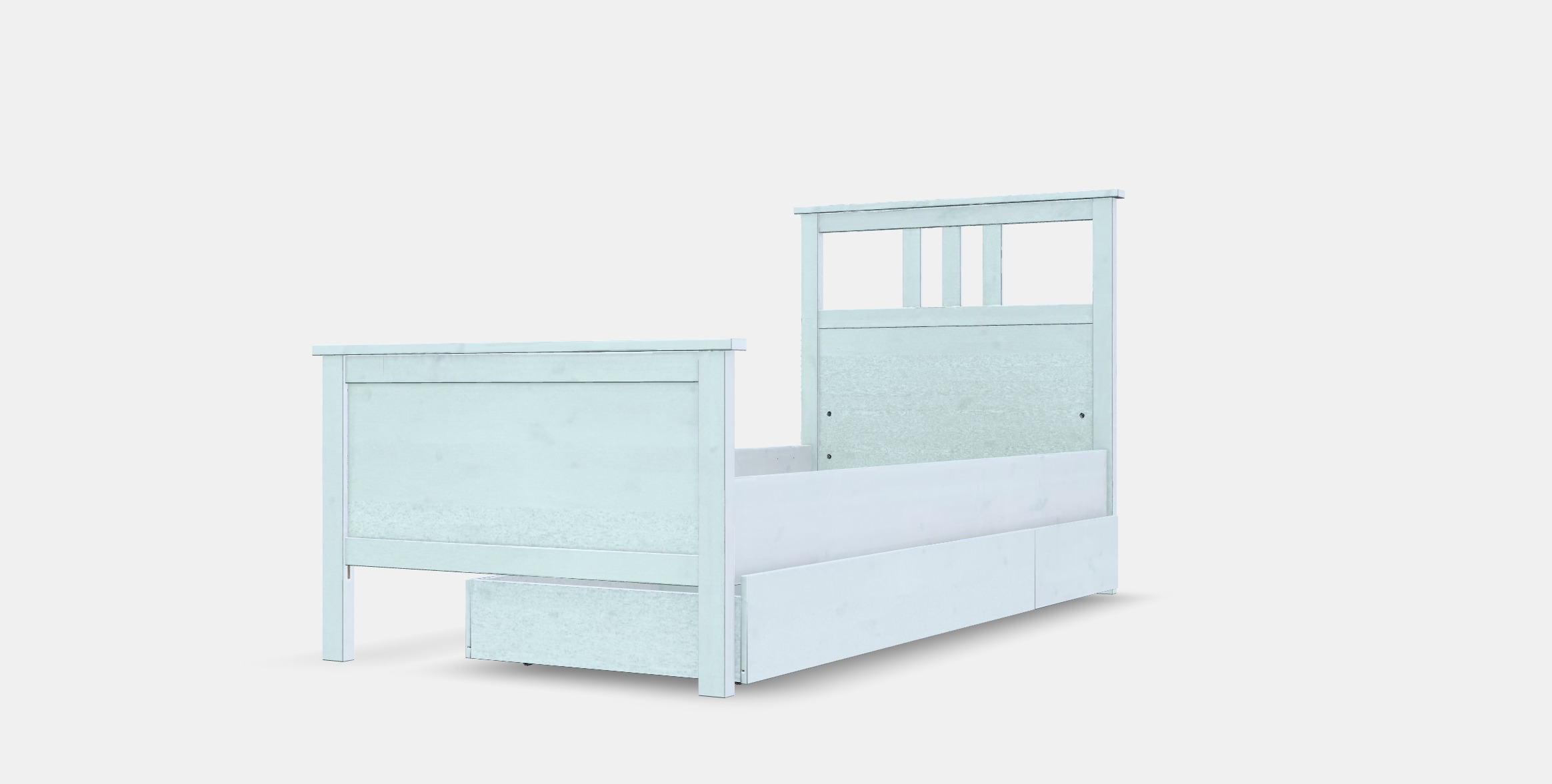 HEMNES Bed frame with 2 storage boxes Low-poly 3D model_13