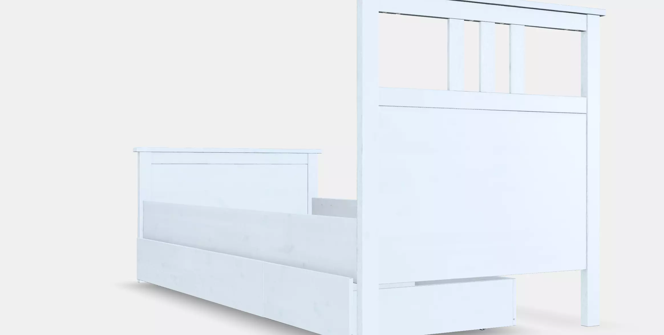 HEMNES Bed frame with 2 storage boxes Low-poly 3D model_0