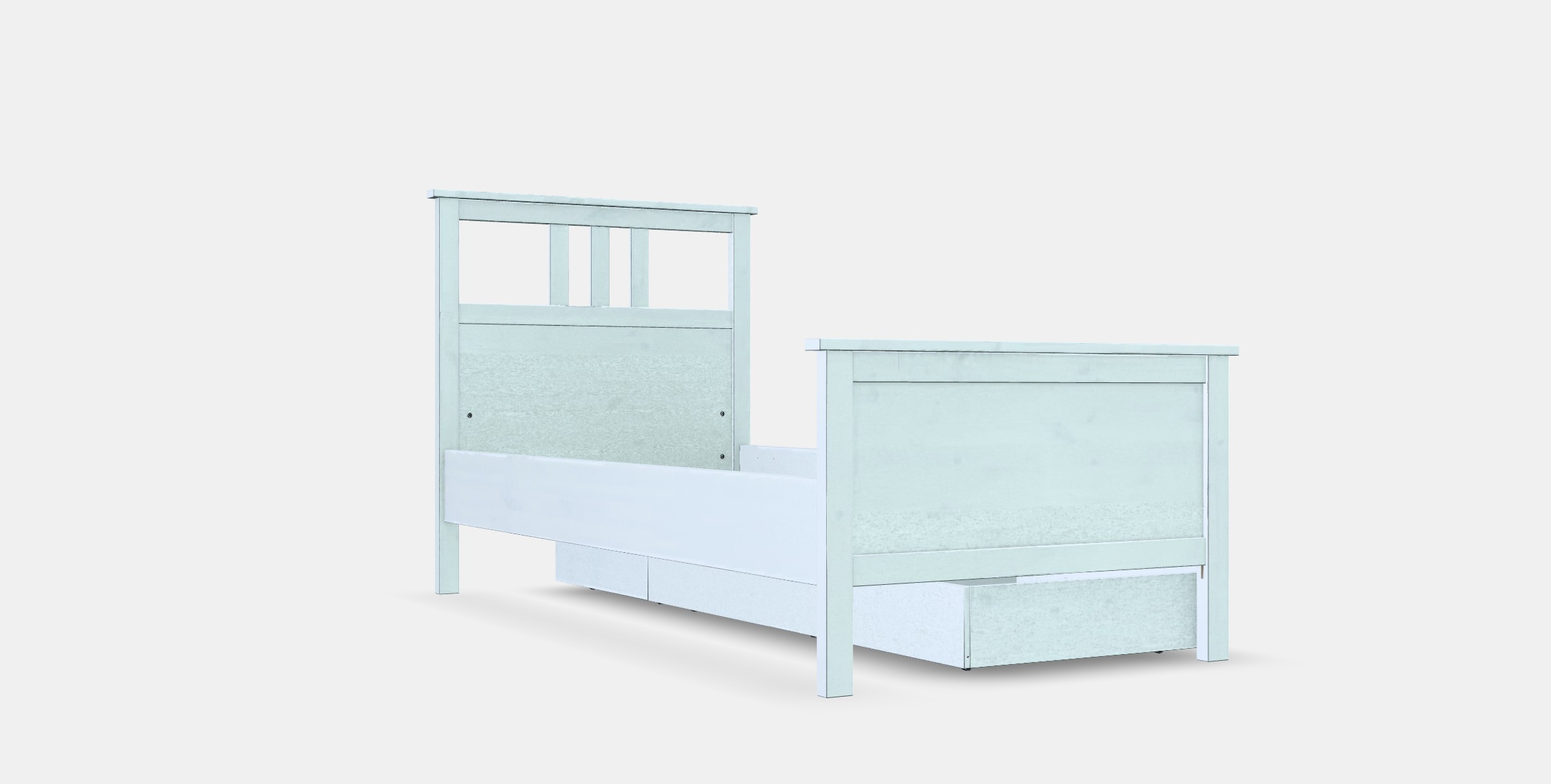 HEMNES Bed frame with 2 storage boxes Low-poly 3D model_8