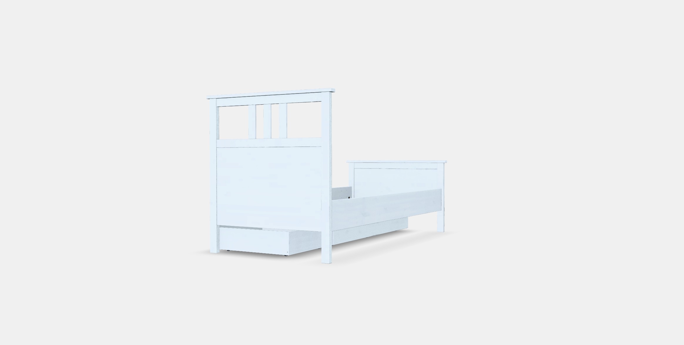 HEMNES Bed frame with 2 storage boxes Low-poly 3D model_4