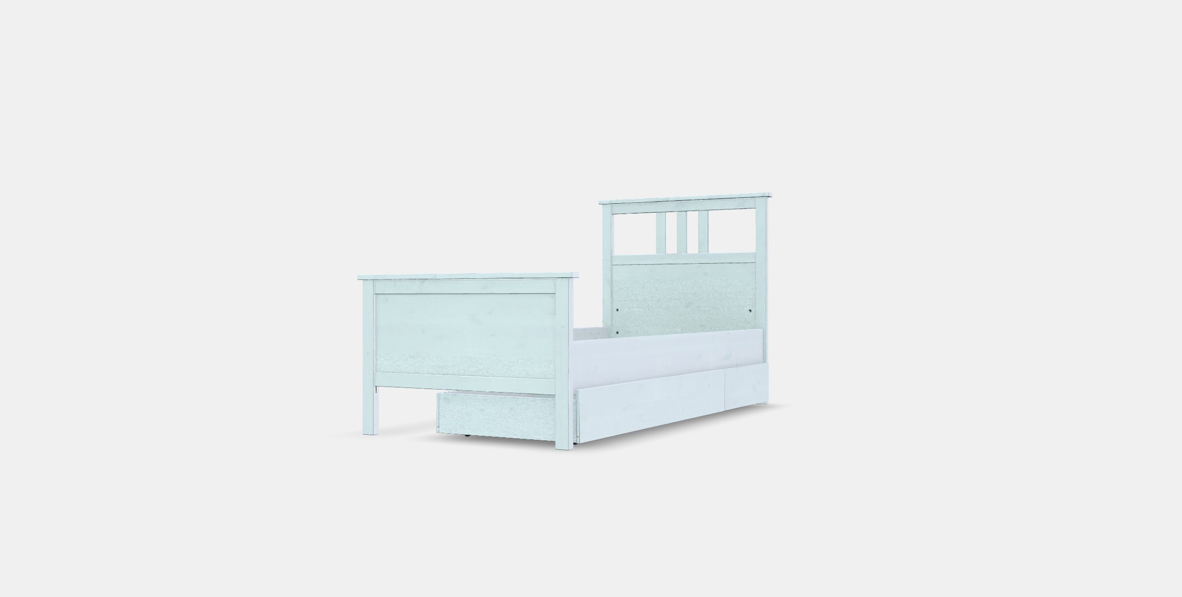 HEMNES Bed frame with 2 storage boxes Low-poly 3D model_12