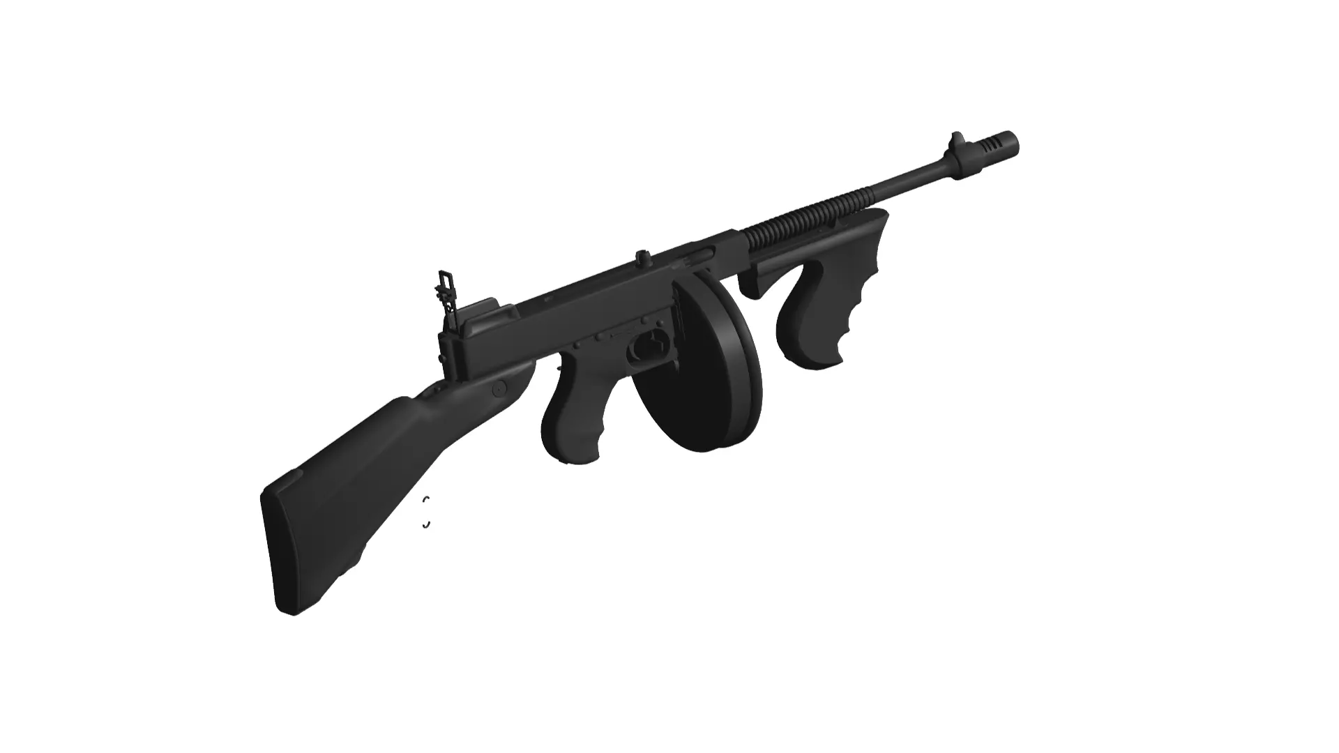 Thompson submachine gun 3D model_0