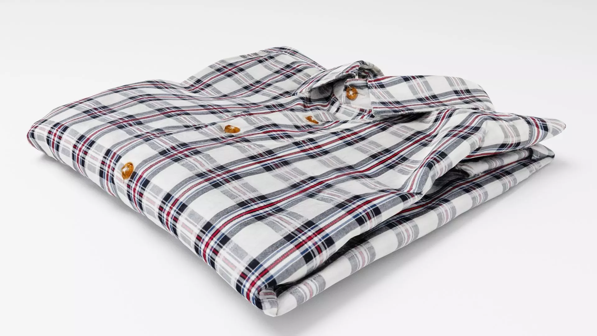 folded checkered shirt Generic casual wardrobe  3D model_0