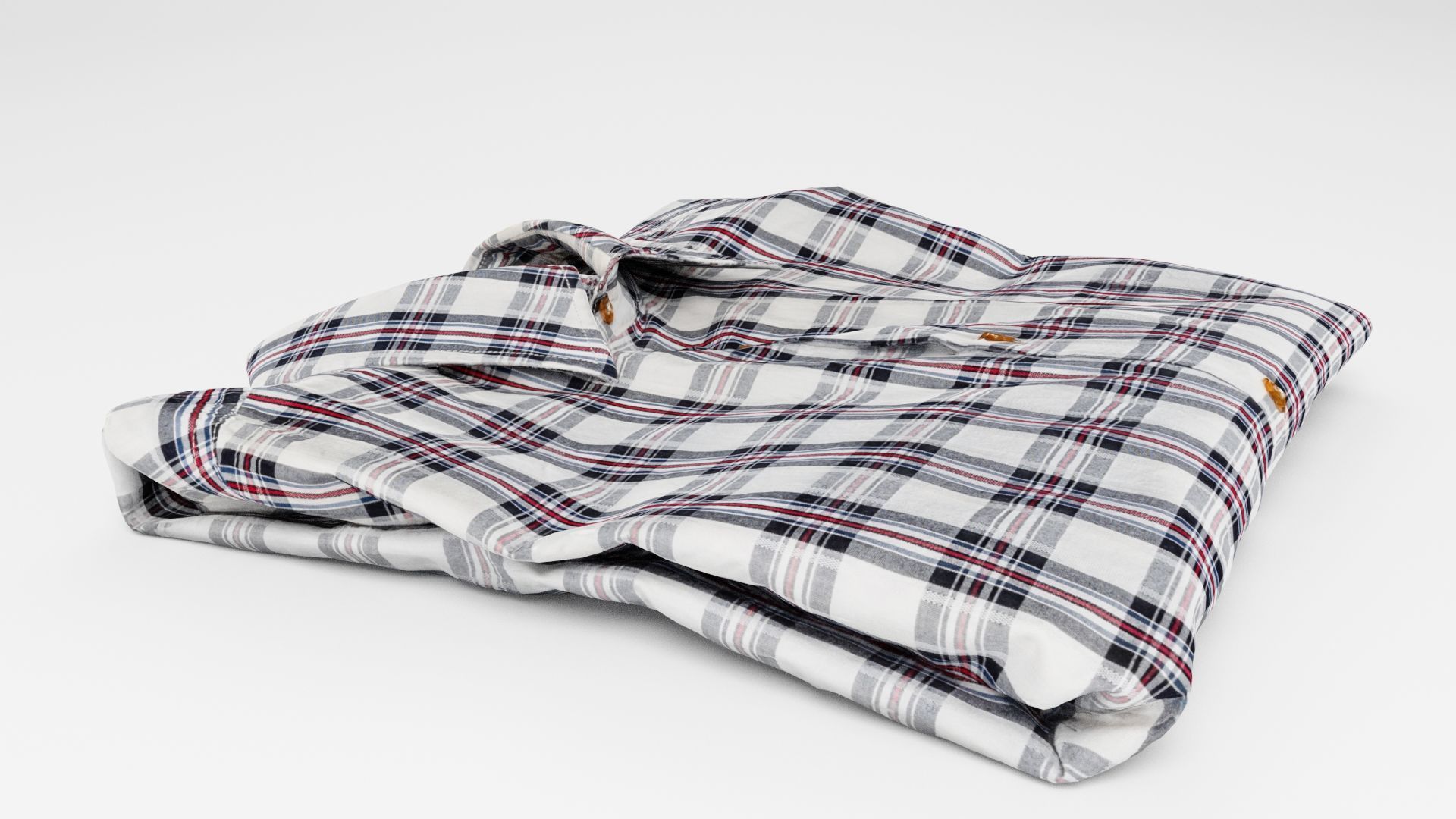 folded checkered shirt Generic casual wardrobe  3D model_3