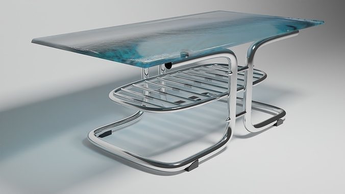 Coffetable V03 GlassTable Vintage Old Clean 3D model