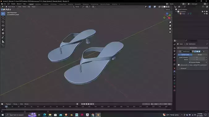 High Detail Sandal 3D Model  Print Ready
