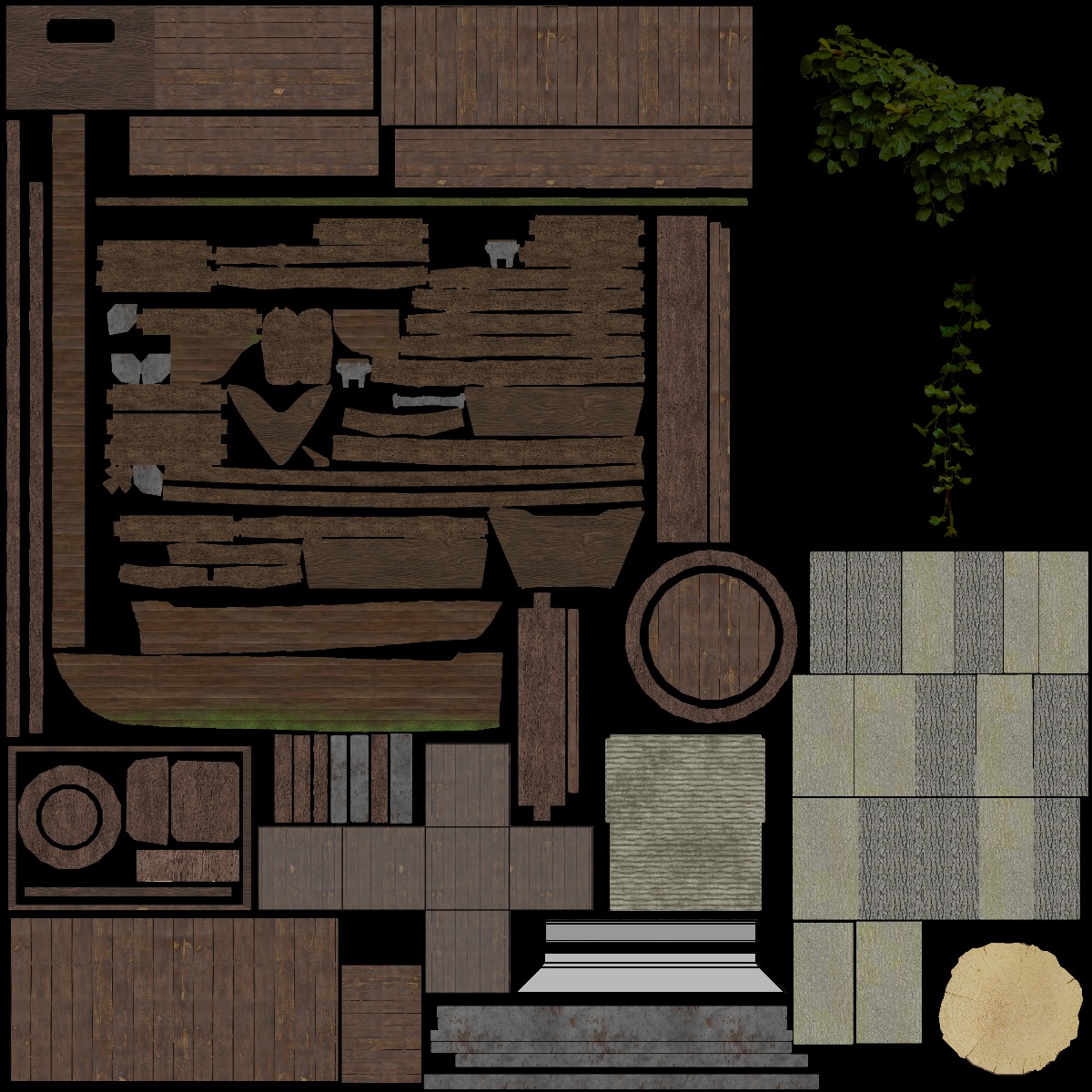 Wooden Old Crates PBR Low-poly 3D model_23