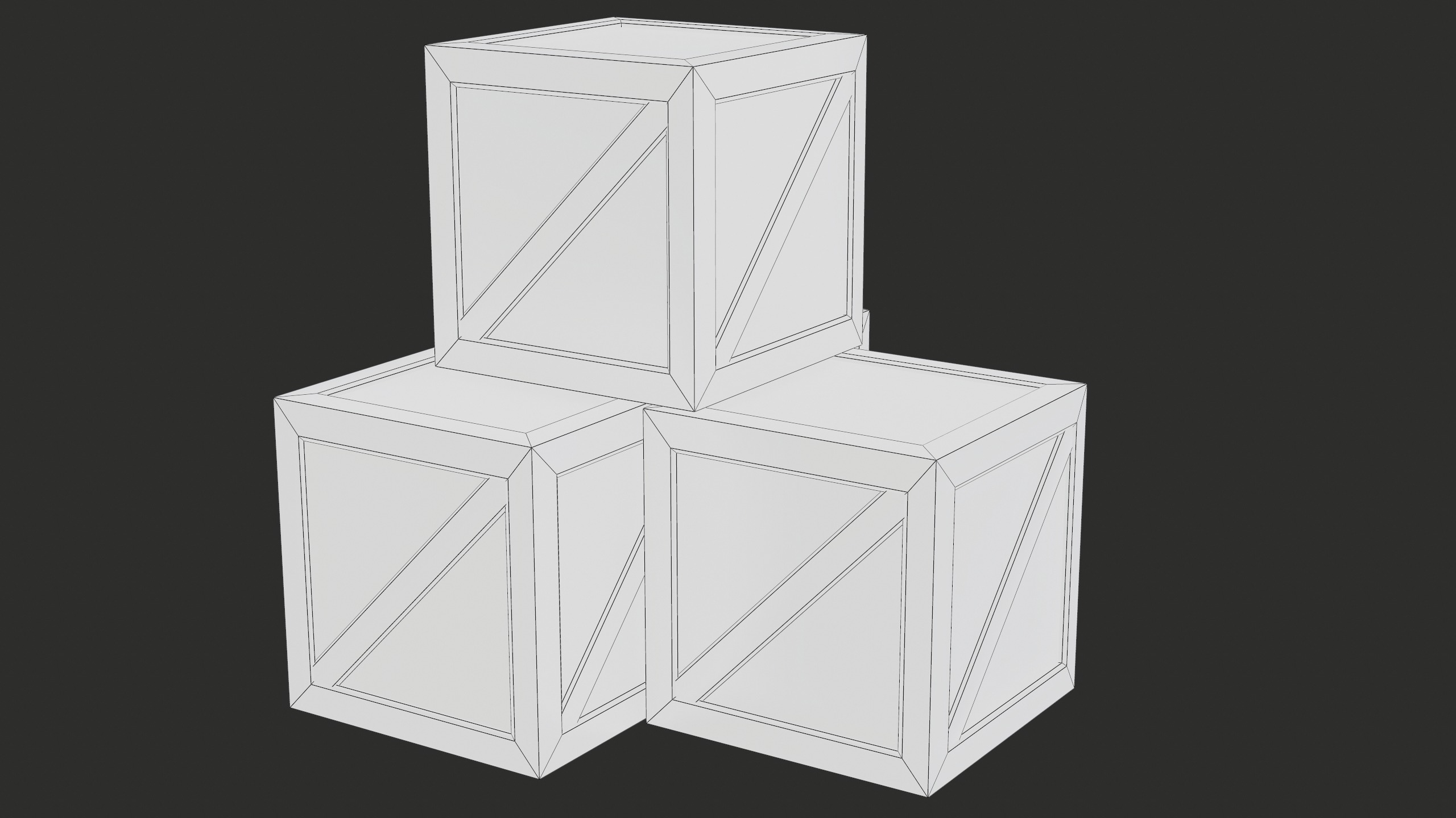 Wooden Old Crates PBR Low-poly 3D model_16