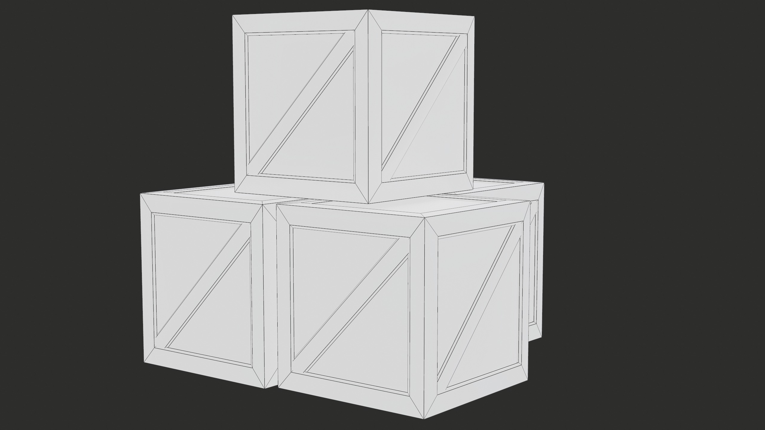 Wooden Old Crates PBR Low-poly 3D model_18