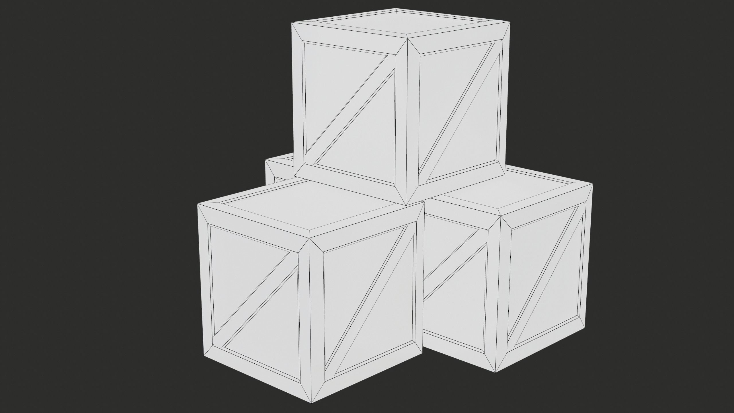 Wooden Old Crates PBR Low-poly 3D model_14