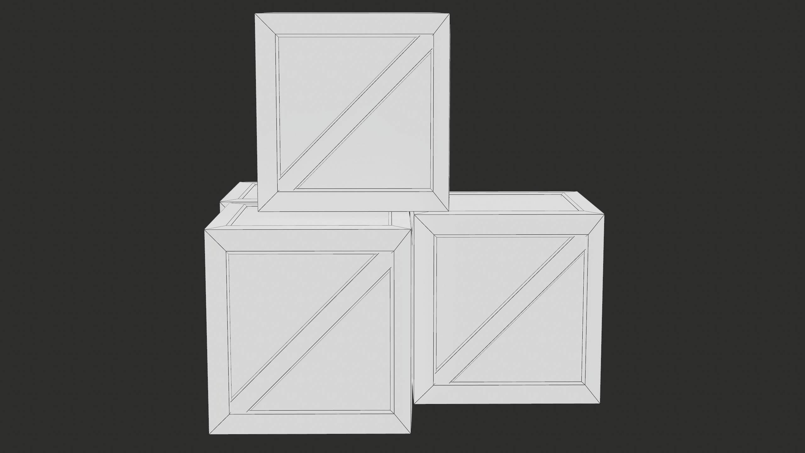 Wooden Old Crates PBR Low-poly 3D model_17