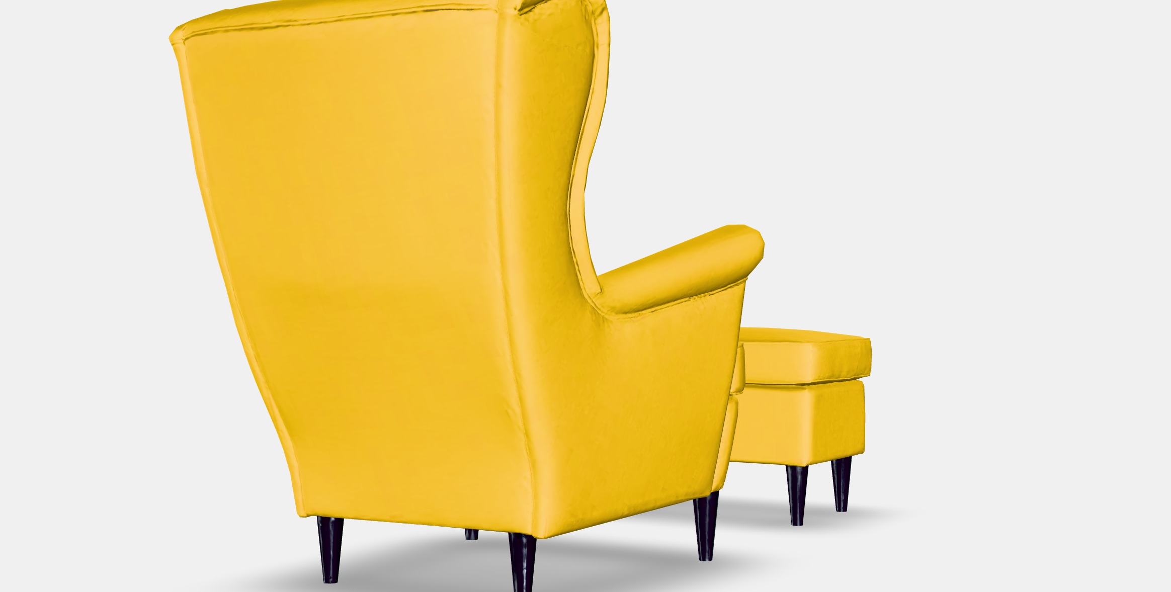 STRANDMON Armchair and footstool Low-poly 3D model_6