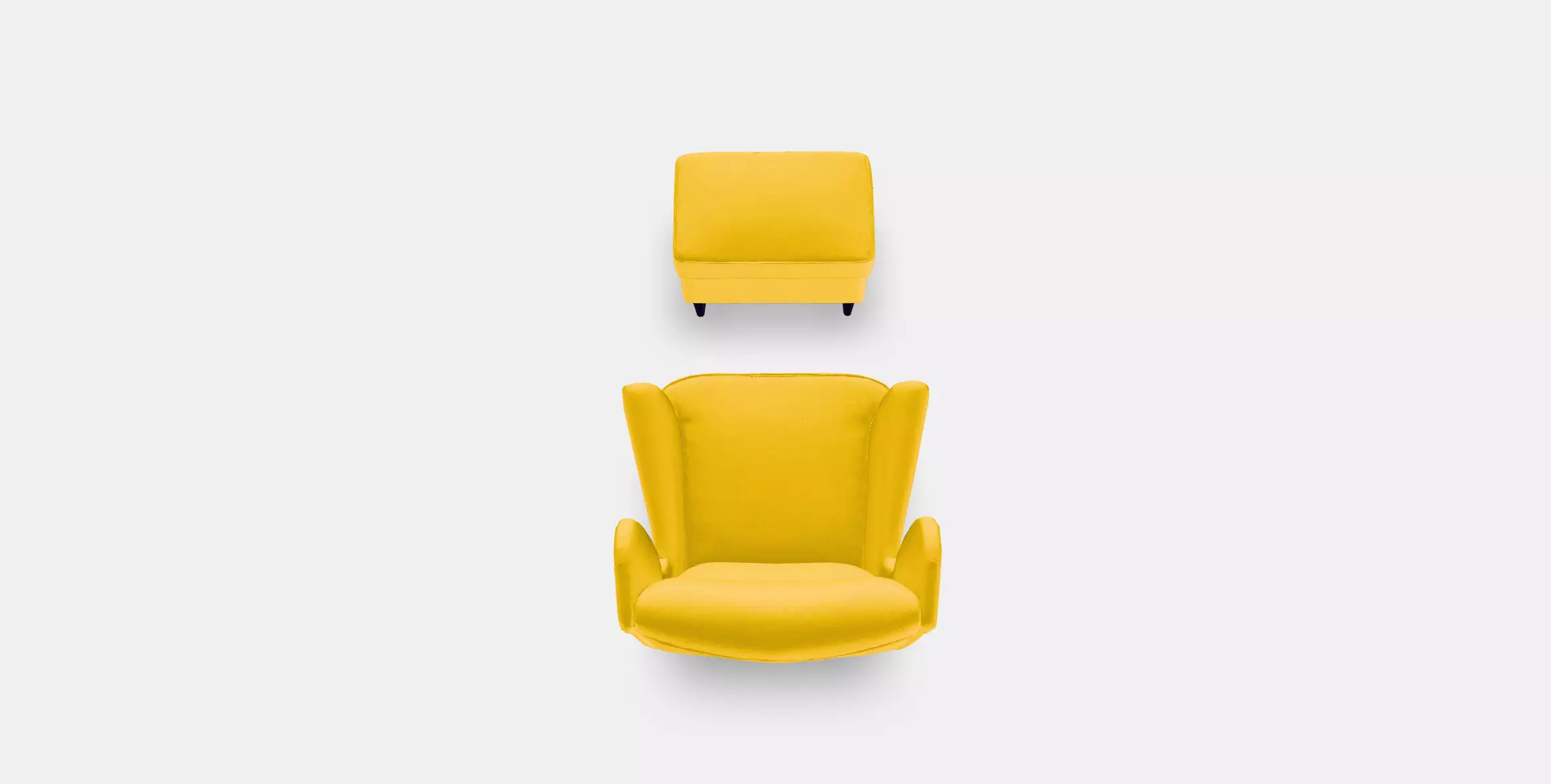 STRANDMON Armchair and footstool Low-poly 3D model_0