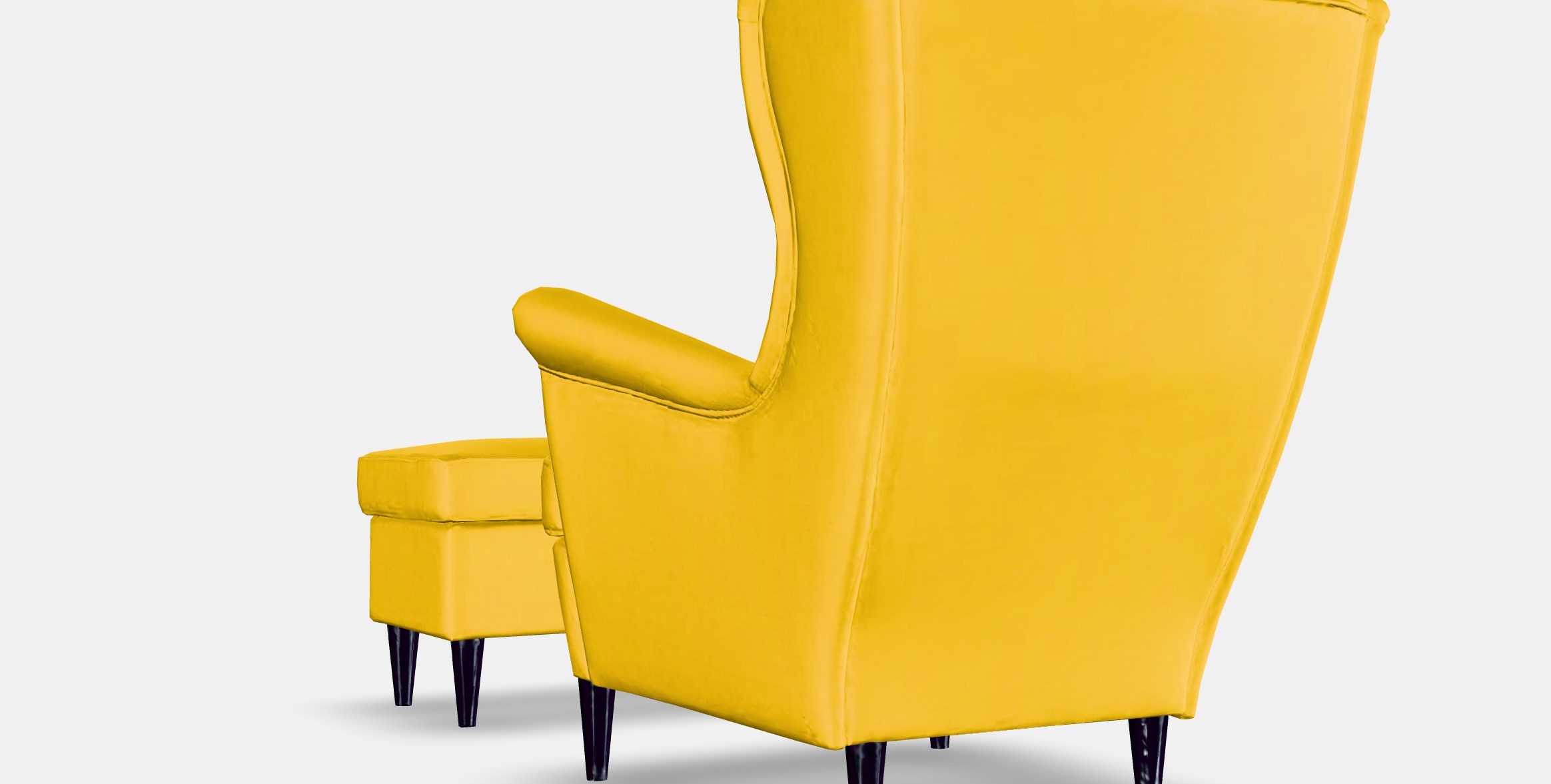 STRANDMON Armchair and footstool Low-poly 3D model_2