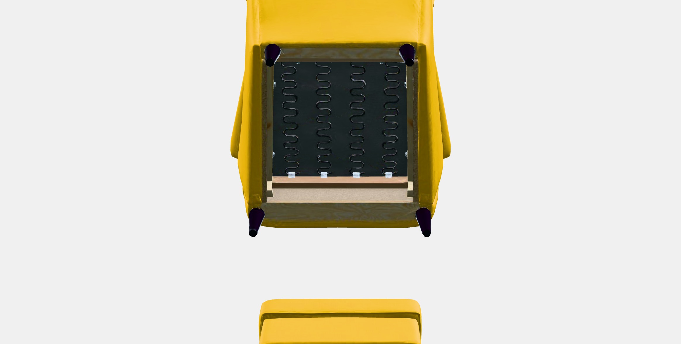 STRANDMON Armchair and footstool Low-poly 3D model_8