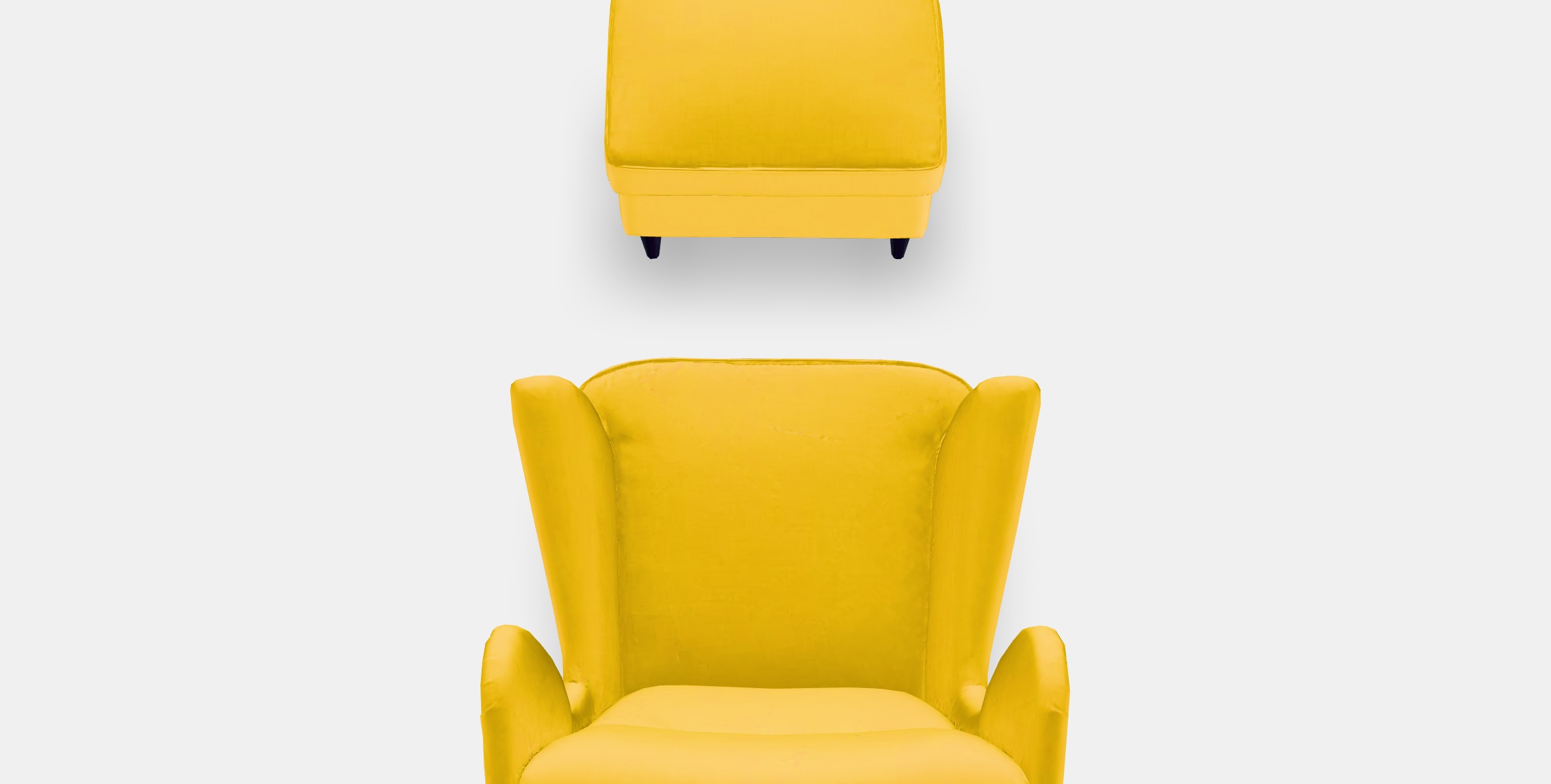 STRANDMON Armchair and footstool Low-poly 3D model_4