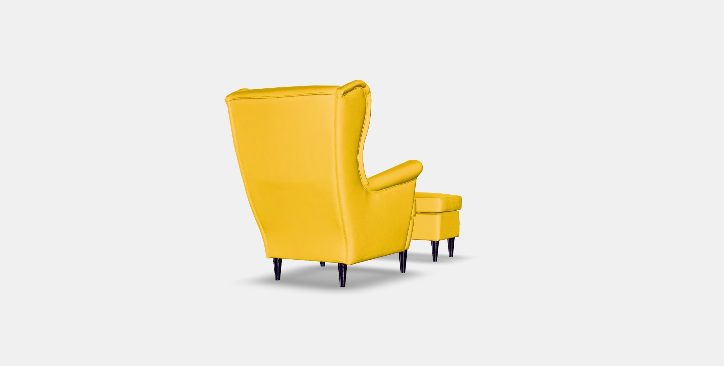 STRANDMON Armchair and footstool Low-poly 3D model_5