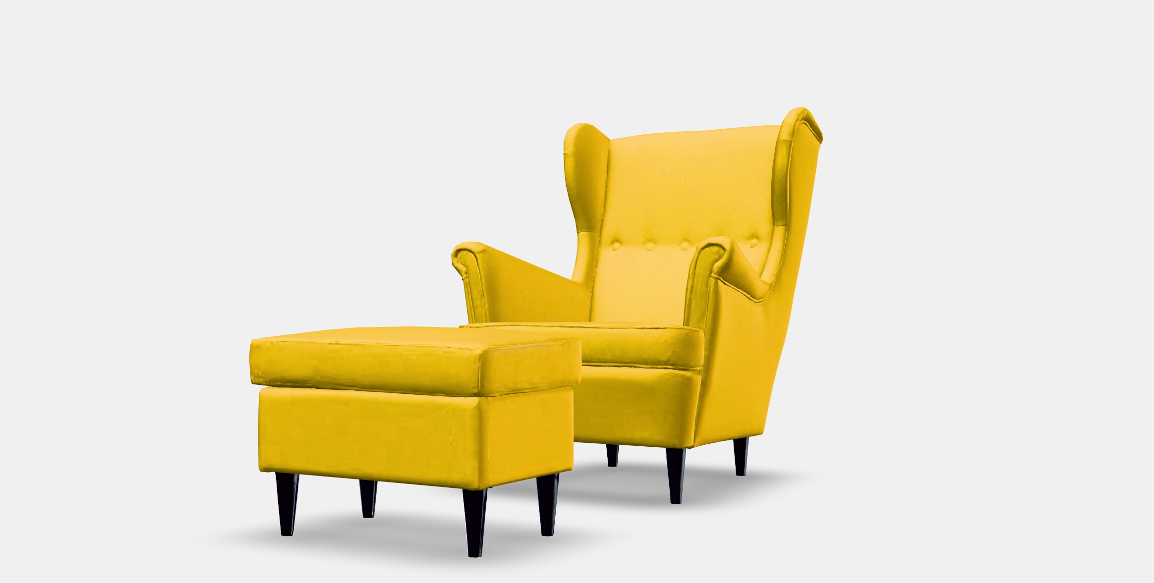 STRANDMON Armchair and footstool Low-poly 3D model_13
