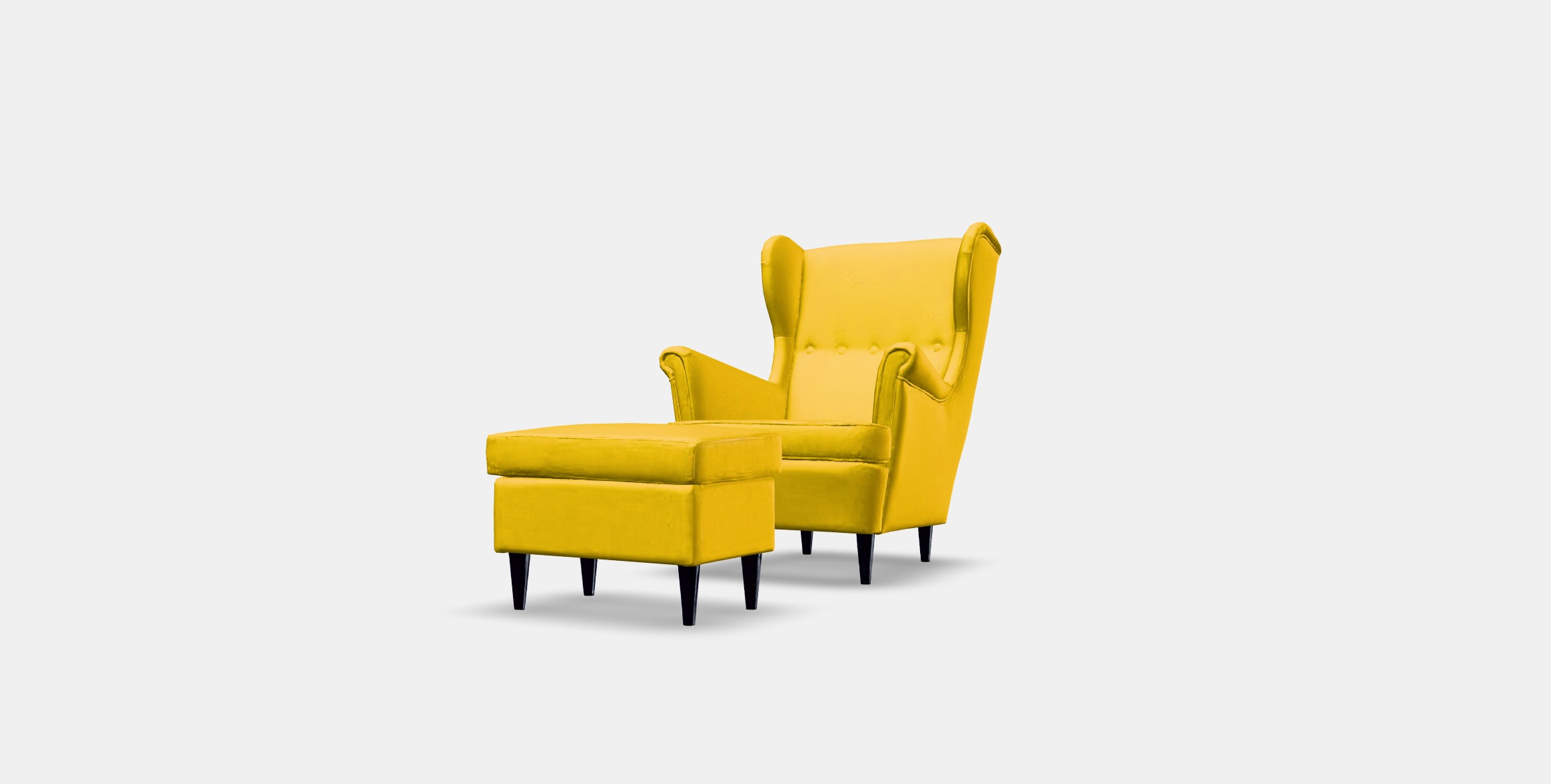 STRANDMON Armchair and footstool Low-poly 3D model_12