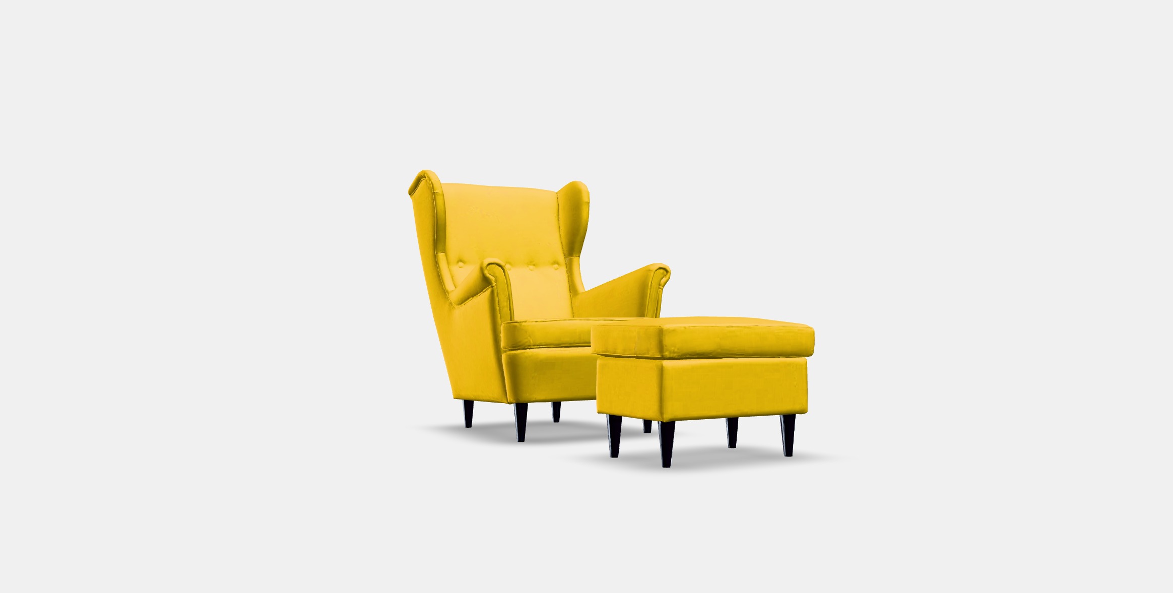 STRANDMON Armchair and footstool Low-poly 3D model_3