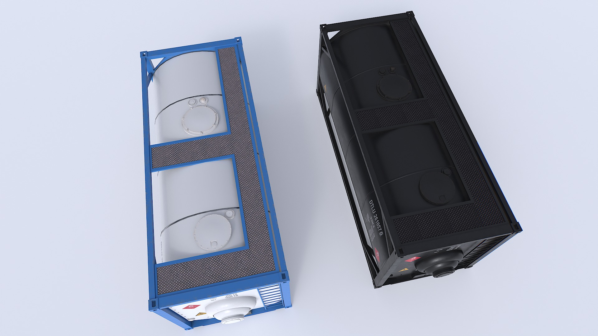 Tank Container pack Low-poly 3D model_8