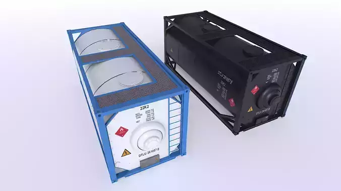 Tank Container pack Low-poly 3D model