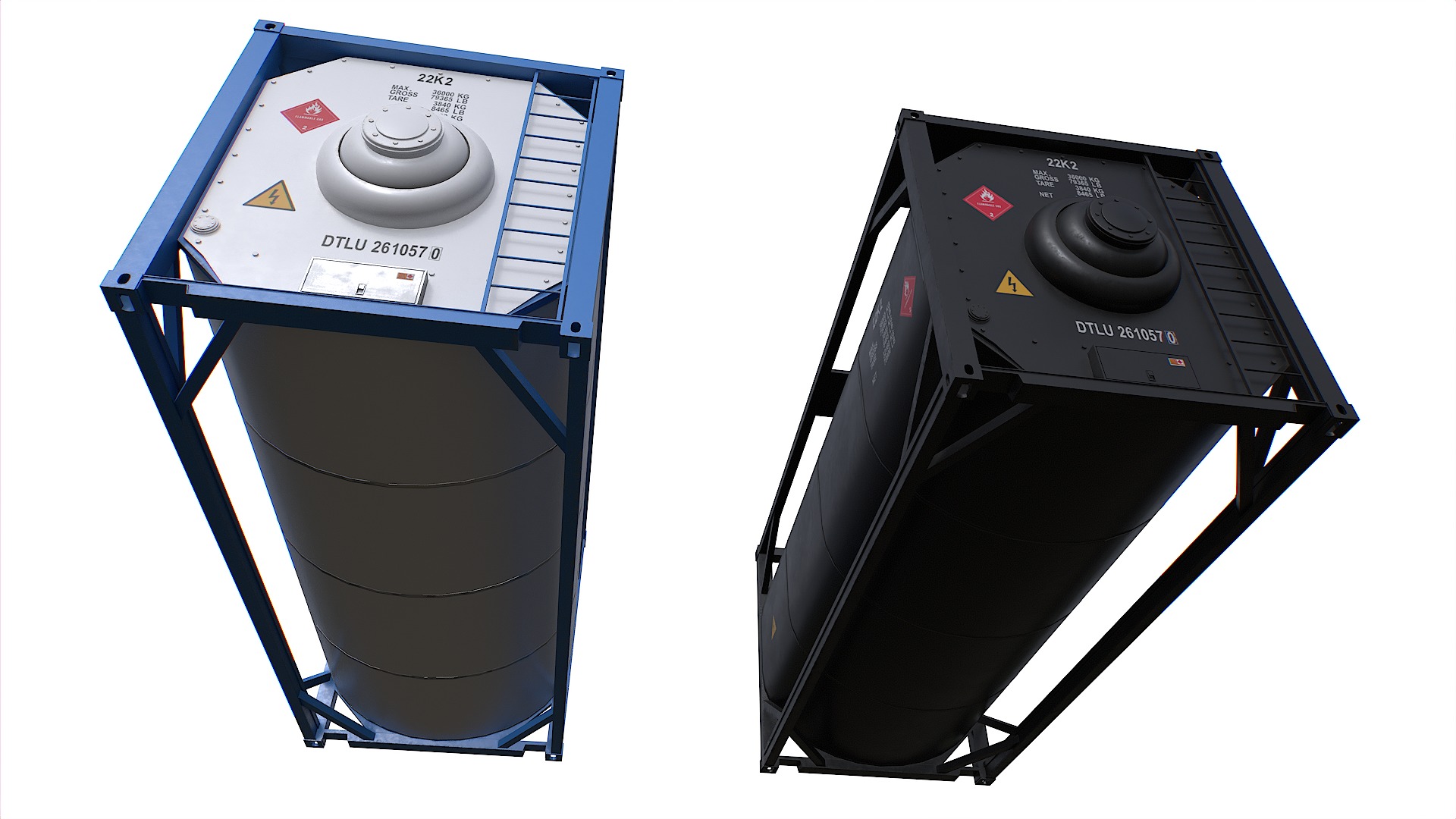 Tank Container pack Low-poly 3D model_9