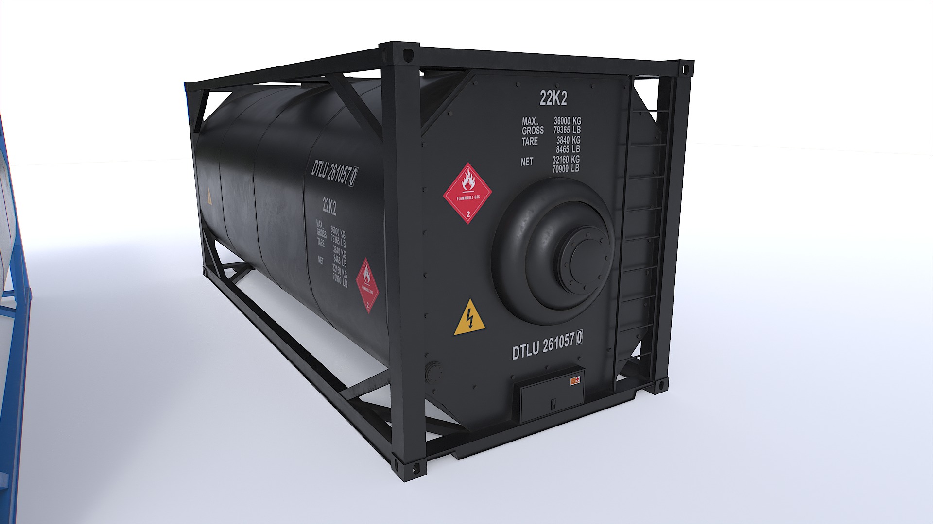 Tank Container pack Low-poly 3D model_2