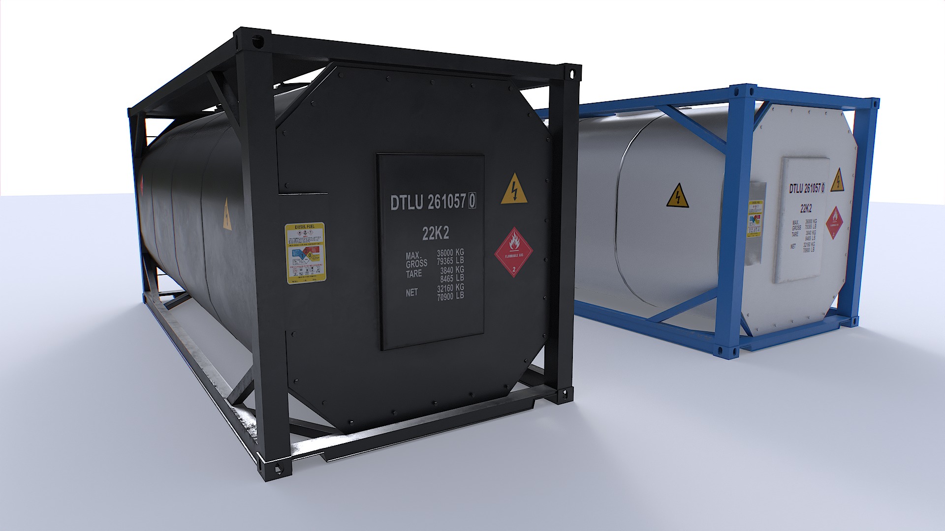 Tank Container pack Low-poly 3D model_5