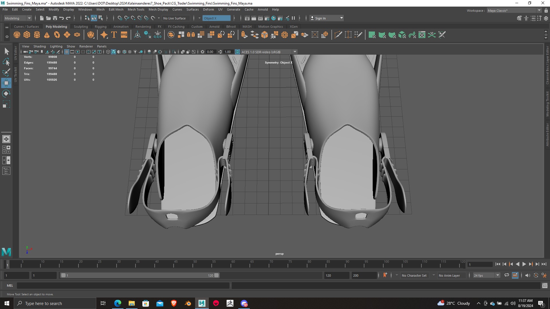 High Detail Swimming Fins 3D Model Print Ready 3D print model_6
