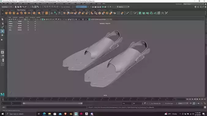 High Detail Swimming Fins 3D Model Print Ready 3D print model