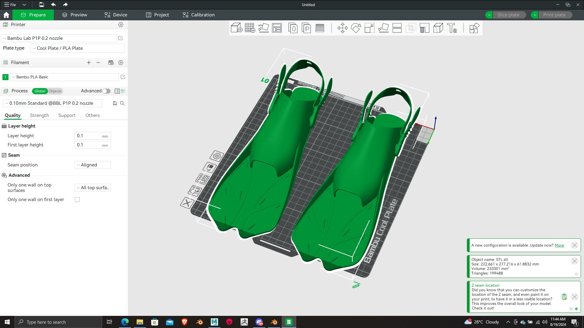 High Detail Swimming Fins 3D Model Print Ready 3D print model_15