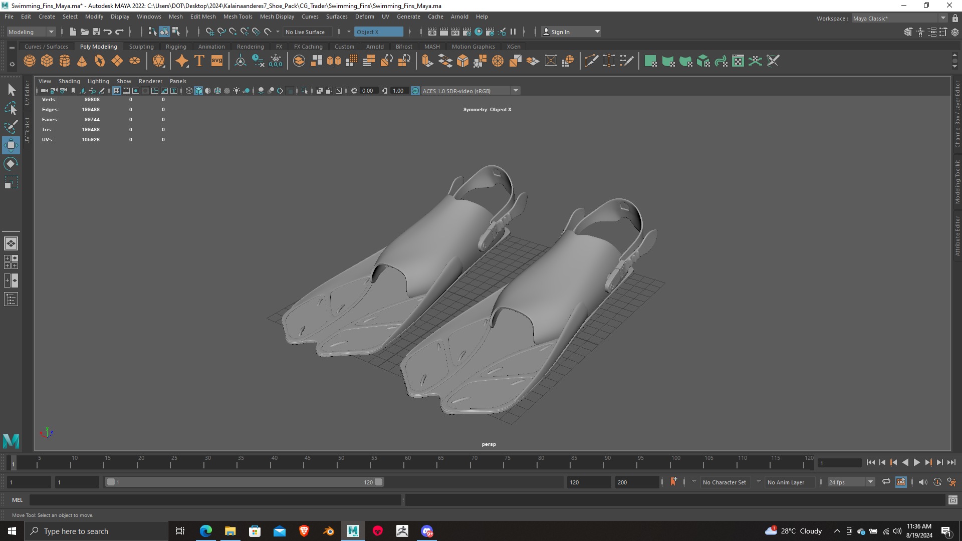 High Detail Swimming Fins 3D Model Print Ready 3D print model_3