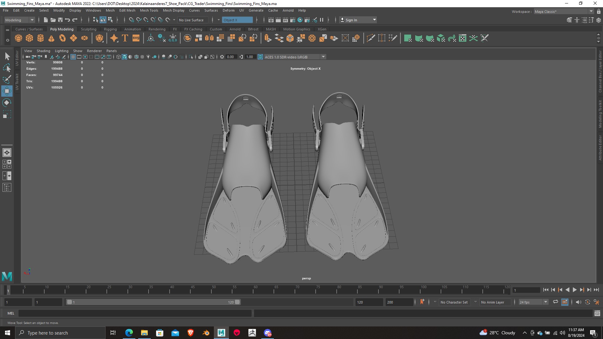 High Detail Swimming Fins 3D Model Print Ready 3D print model_4