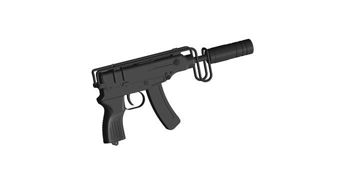 Czechoslovakian submachine gun 3D model