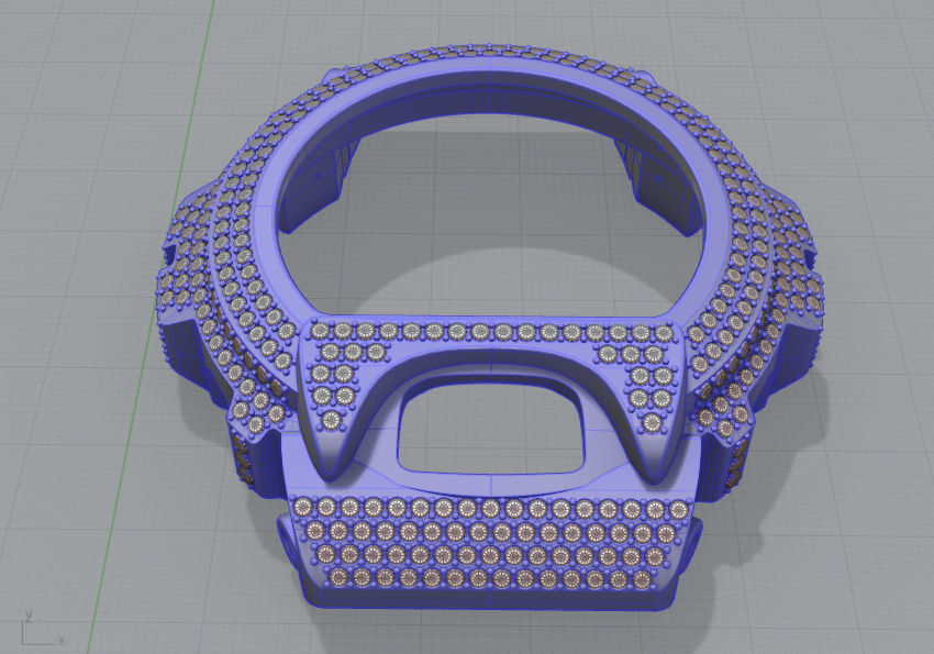 Watch case full of stones compatible with DW-6900 3D print model_23