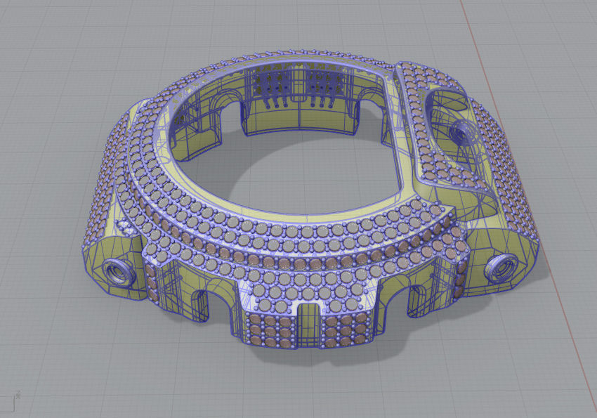 Watch case full of stones compatible with DW-6900 3D print model_26